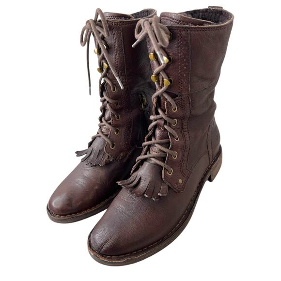 UGG Women's Jena Fashion Boots in Brown Leather Women's Size 8 - Picture 4 of 16